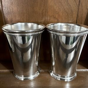 Set of two Silver plate Mint Julip Cups